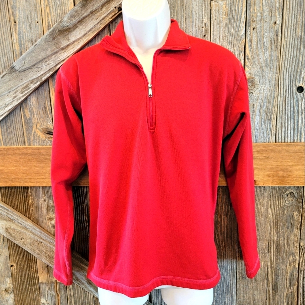 Vintage Red Obermeyer Polartec Fleece Small 1/4 Zip USA Made